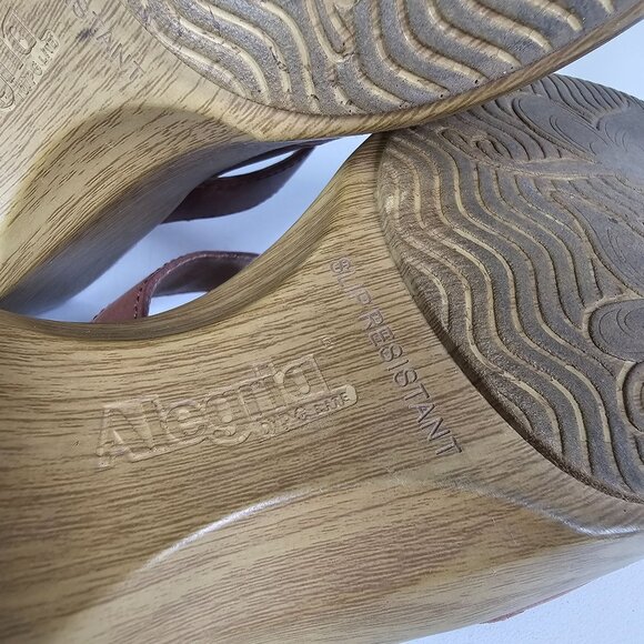 Alegria Brown Leather Cognac Slingback Clogs Mary Jane Tarah Sandal Womens 37/7 - Picture 8 of 16